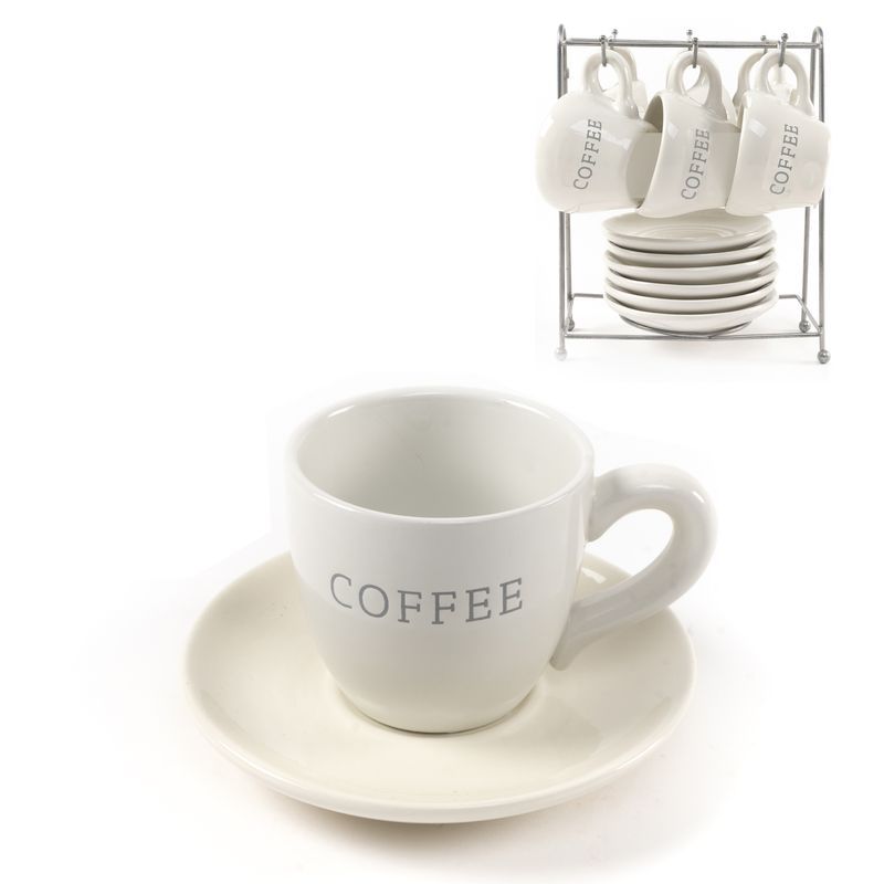 Juego de 6 Tazas de Café con Soporte Coffee